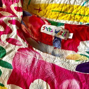 Vintage JAMS WORLD Dress! Flouncy Skirt -Multicolor Tropical Flower print SZ S